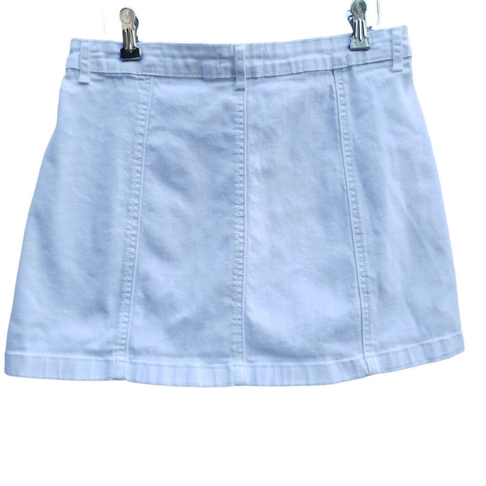 Forever 21 front button white denim y2k mini skirt Size 30 - Picture 2 of 7